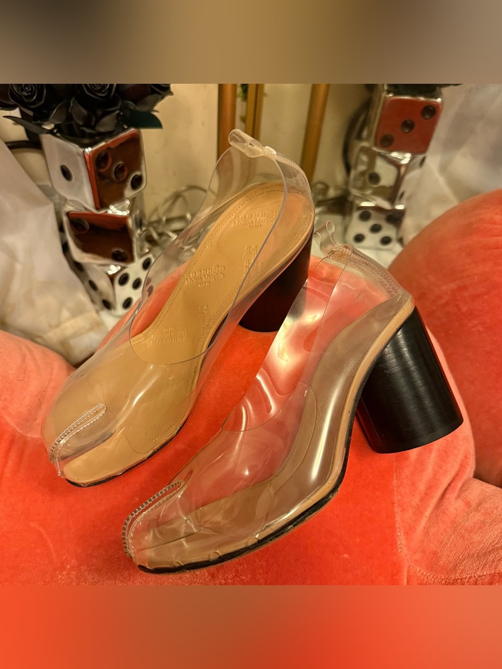 Maison Margiela Clear PVC Tabi Heels with Nude Insole - Picture 3 of 5